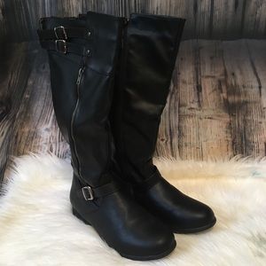 Twisted Noah Wide Calf Knee High Boots